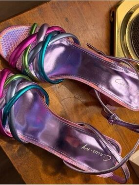 Circus by Sam Edelman Metallic Iridescent Multi-Color Strappy Heels